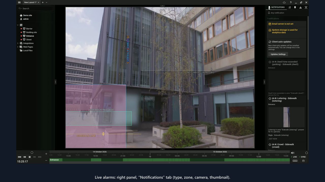 Still from the IA-N Analyse overview video in an Nx Witness client
