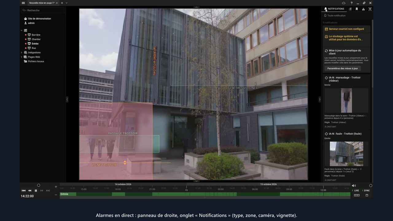 Image de la vidéo de présentation d'IA-N Analyse dans un client Nx Witness